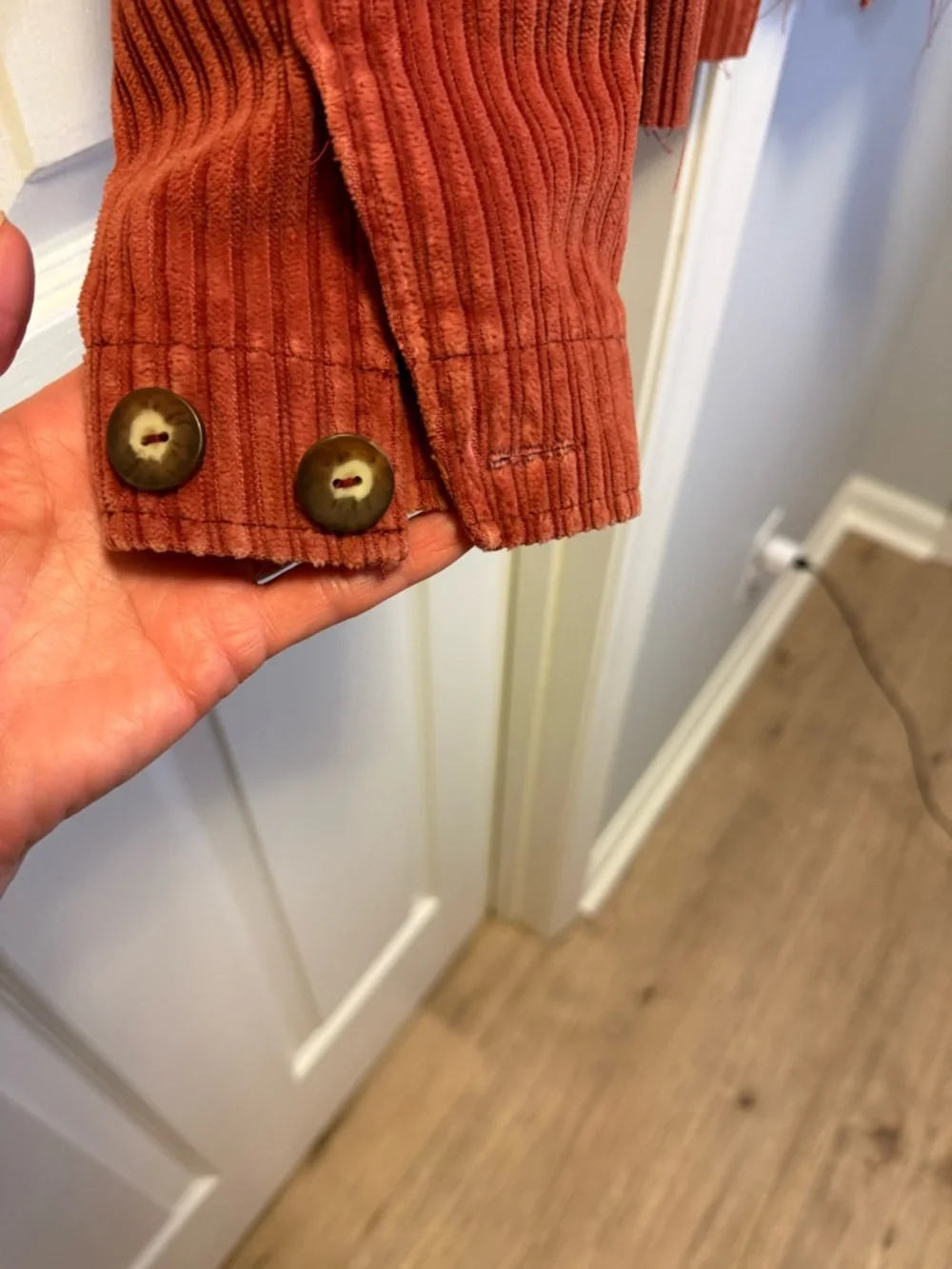 Liz Claiborne Rust Corduroy Button-Front Jacket - Picture 6 of 7